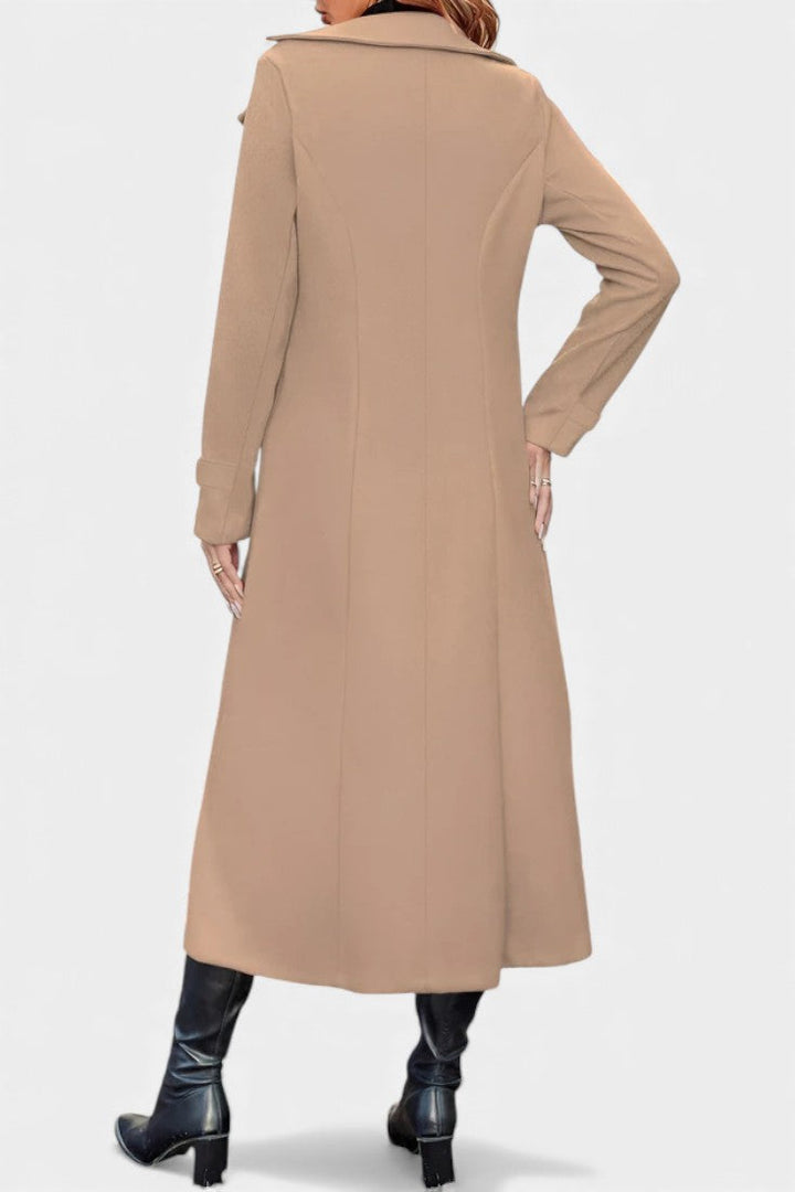 Naïssa Double-Breasted Coat with Long Notched Lapels
