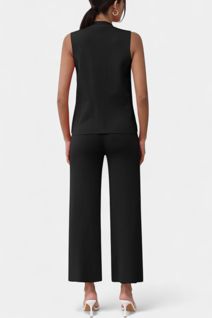 Jacey Knit Vest with Wide-Leg Trousers