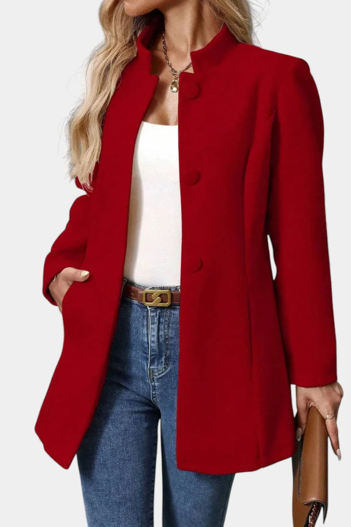 Lyana Long Sleeve Overcoat with High Collar