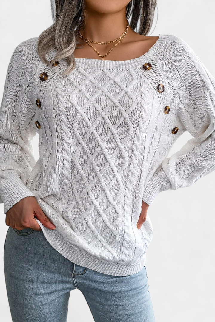 Fien Sweater Featuring Stylish Decorative Buttons