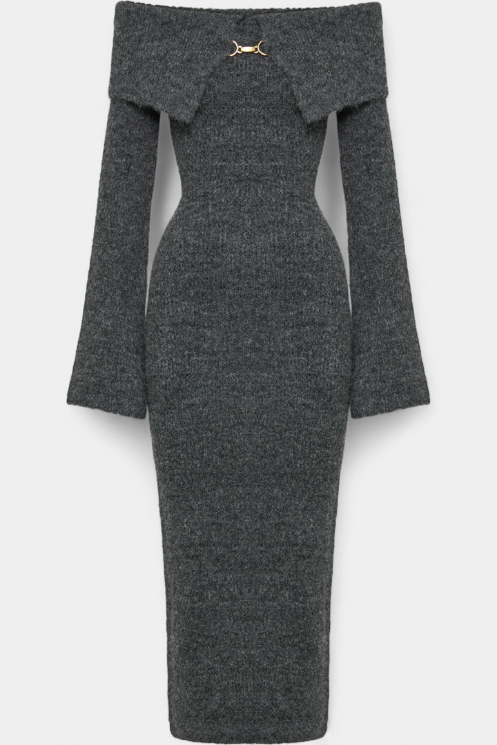 Solsona One-Shoulder Long Sleeve Knit Dress