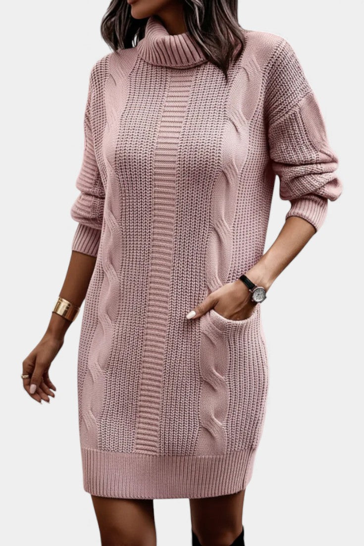 Taciana Long Sleeve Roll Neck Knitted Dress