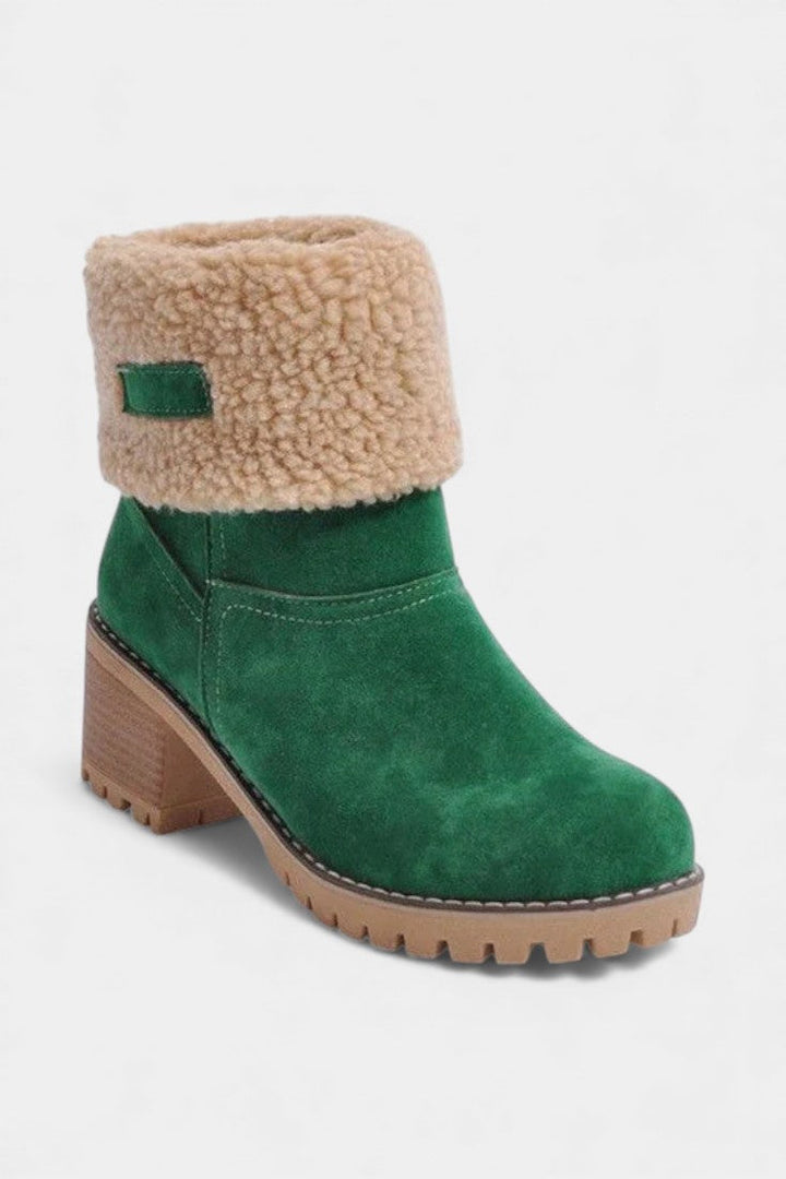 Luise Sienna Faux Fur Block Heel Ankle Boots