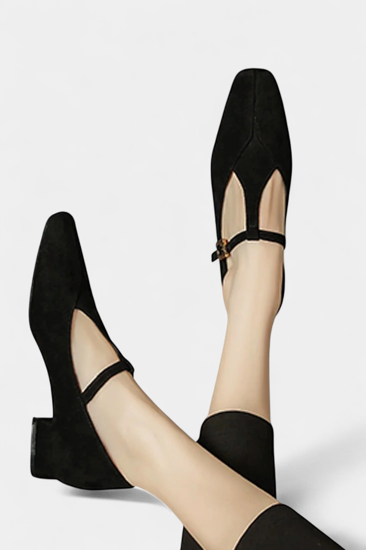 Elly Timeless Low Heels with Adjustable Buckle Strap