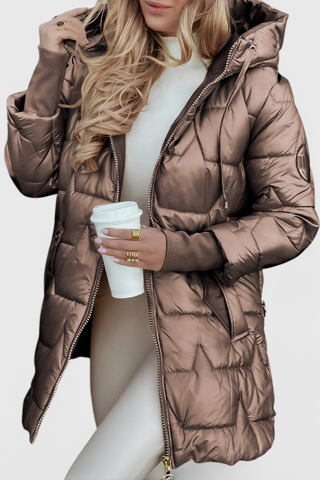 Streamlined Silhouette Marcella Hooded Padded Jacket