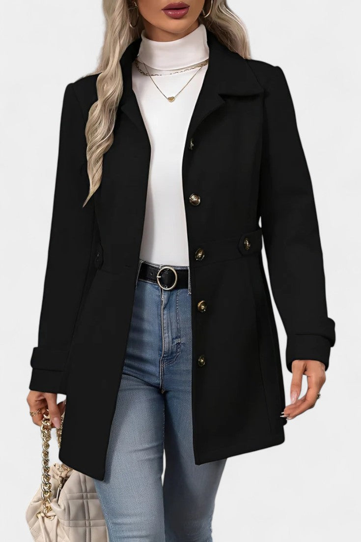 Cléophée Tailored Blazer with Lapels and Button Fastening