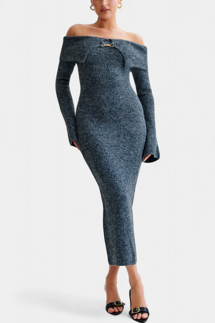 Solsona One-Shoulder Long Sleeve Knit Dress