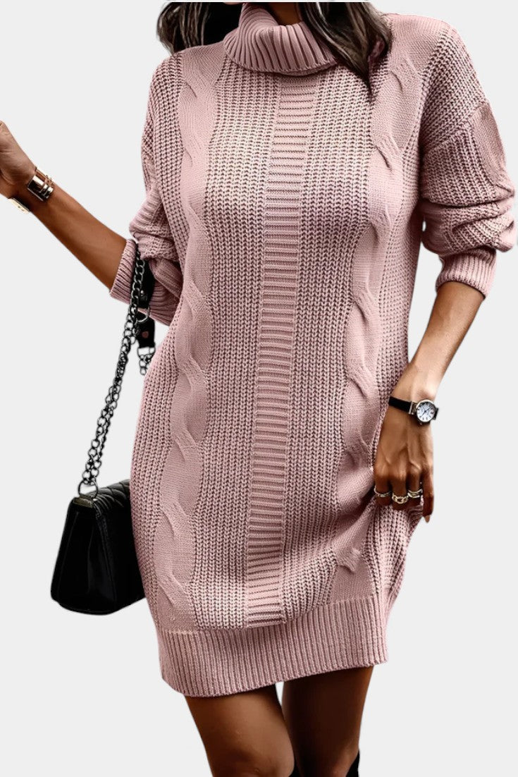 Taciana Long Sleeve Roll Neck Knitted Dress