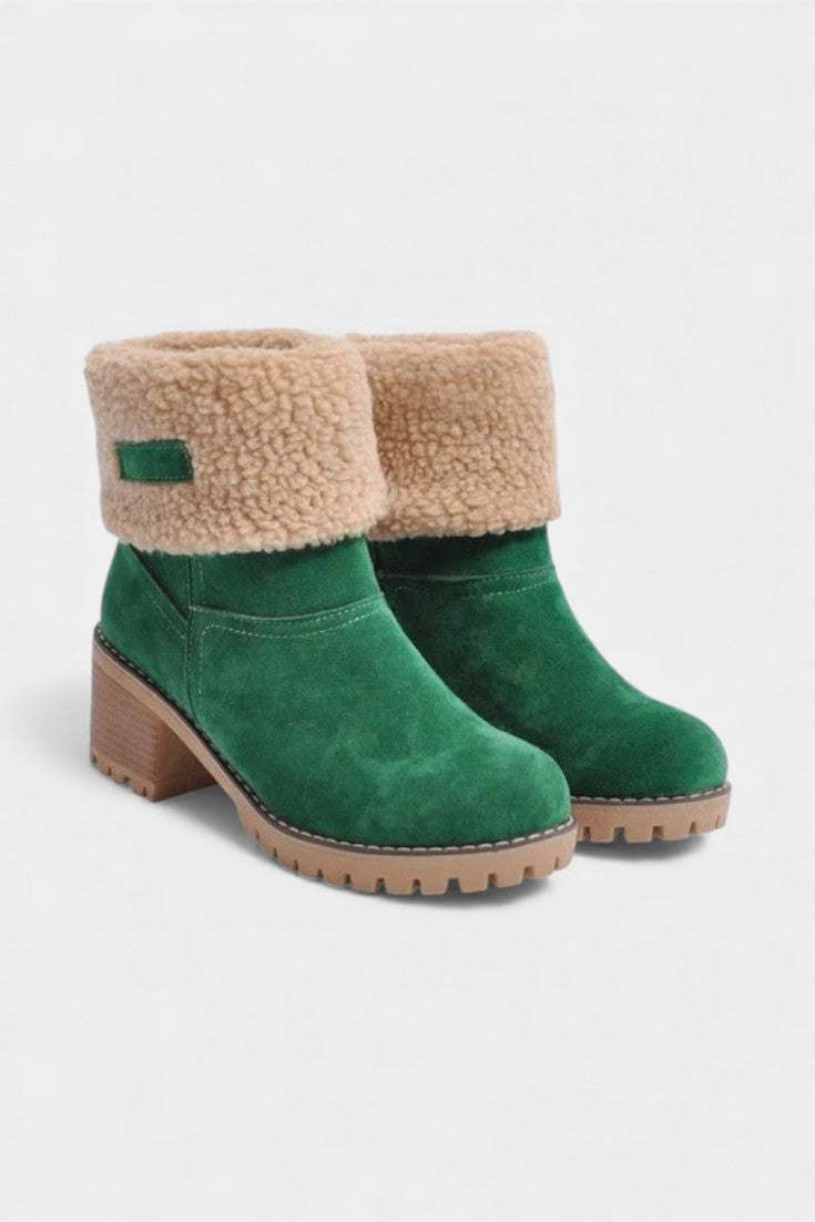 Luise Sienna Faux Fur Block Heel Ankle Boots