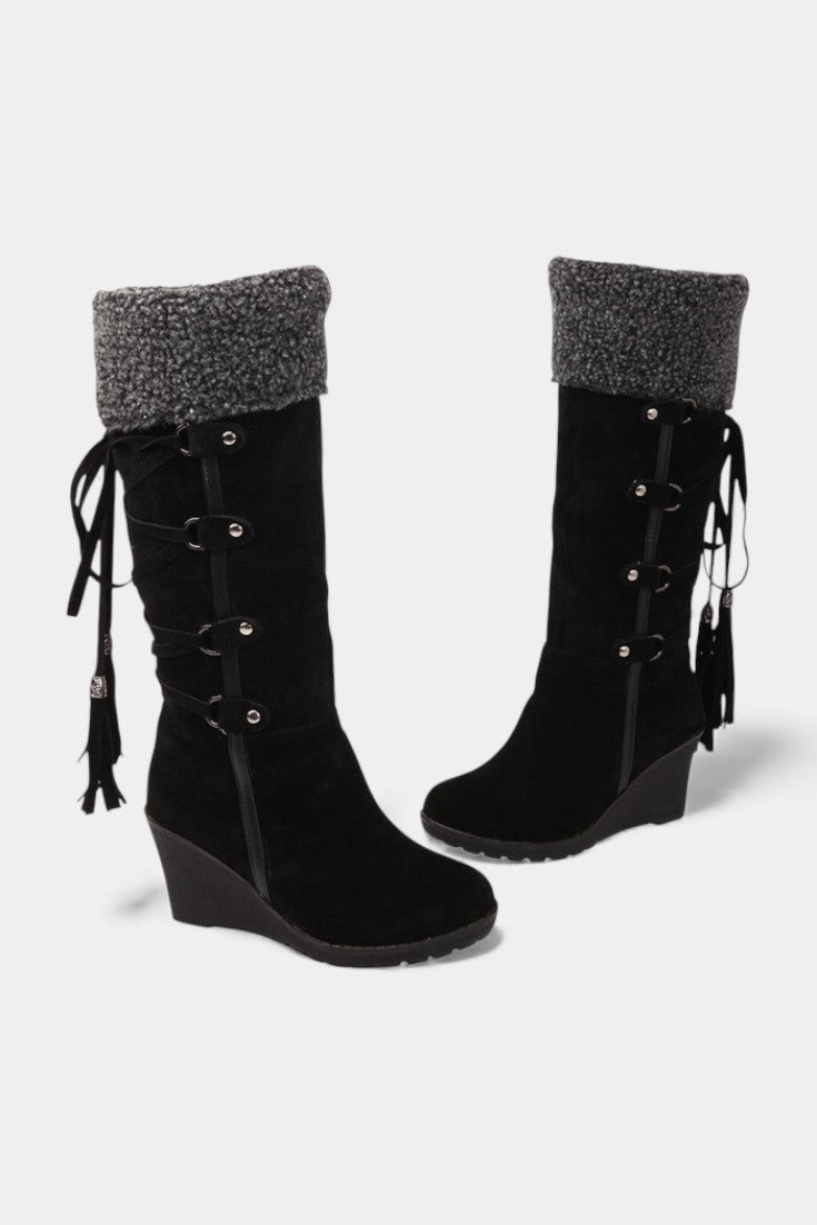 Palmyre Wedge-Heeled Winter Boots with Cozy Fur Lining