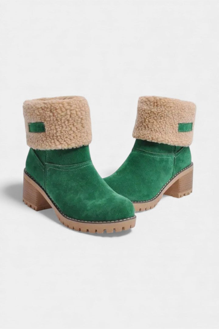 Luise Sienna Faux Fur Block Heel Ankle Boots