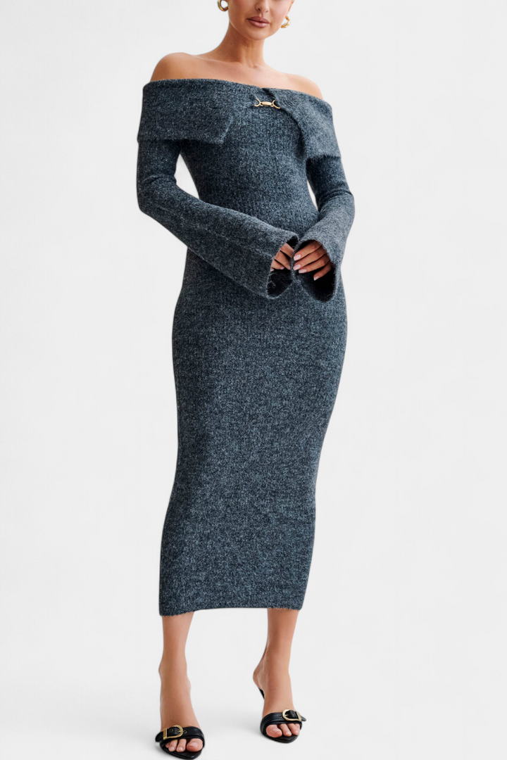 Solsona One-Shoulder Long Sleeve Knit Dress