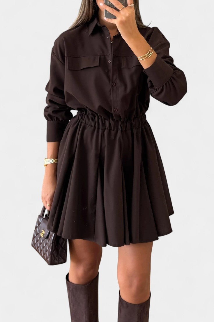 Rasine Long Sleeve Mini Dress with Sleek Silhouette