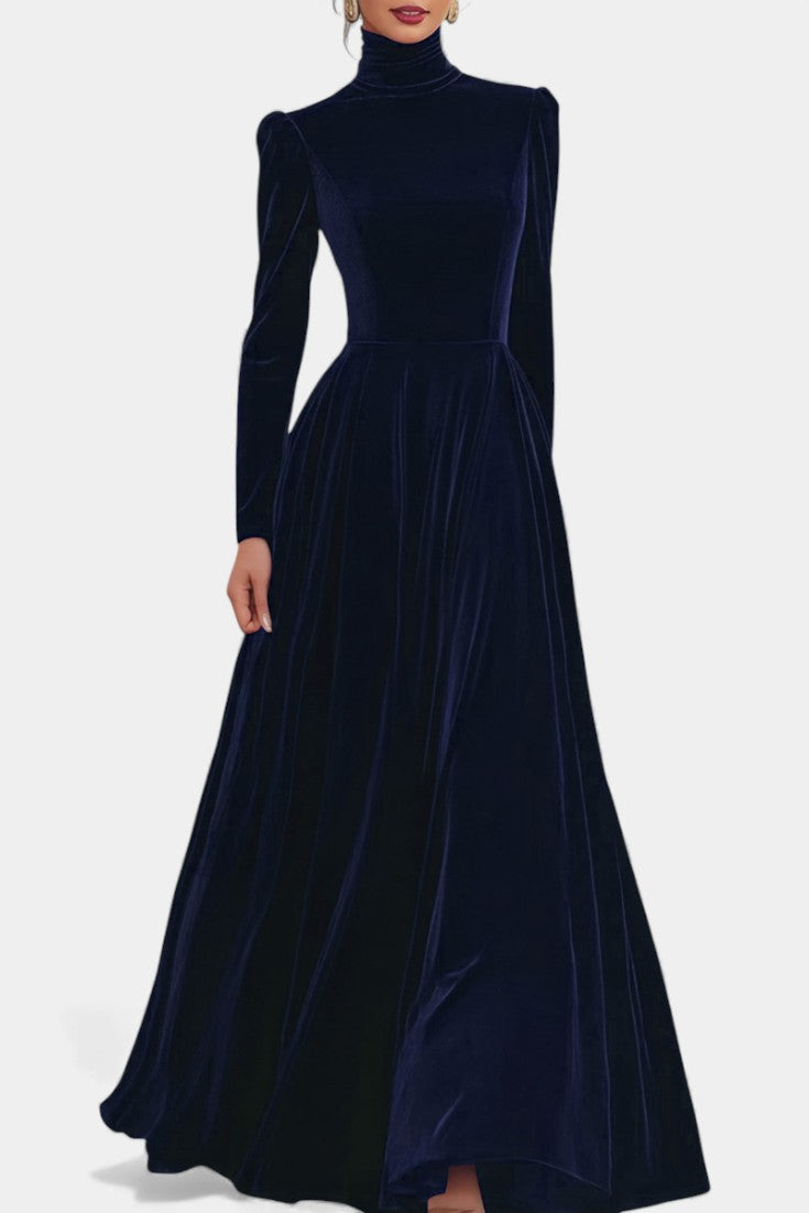 Orphise Long Sleeve Bordeaux Maxi Dress