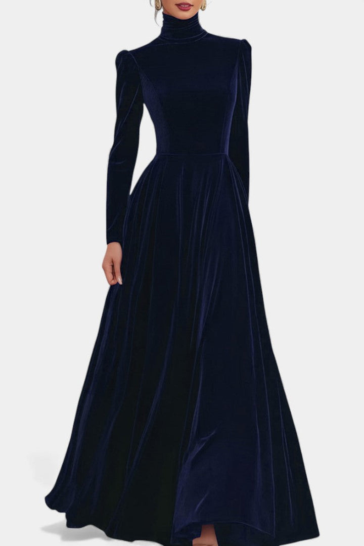 Orphise Long Sleeve Bordeaux Maxi Dress