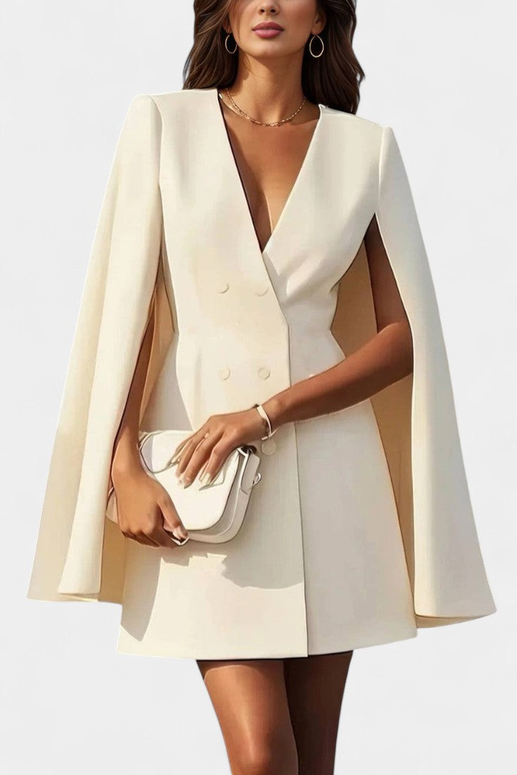 Louison Double-Breasted Short Cape Blazer