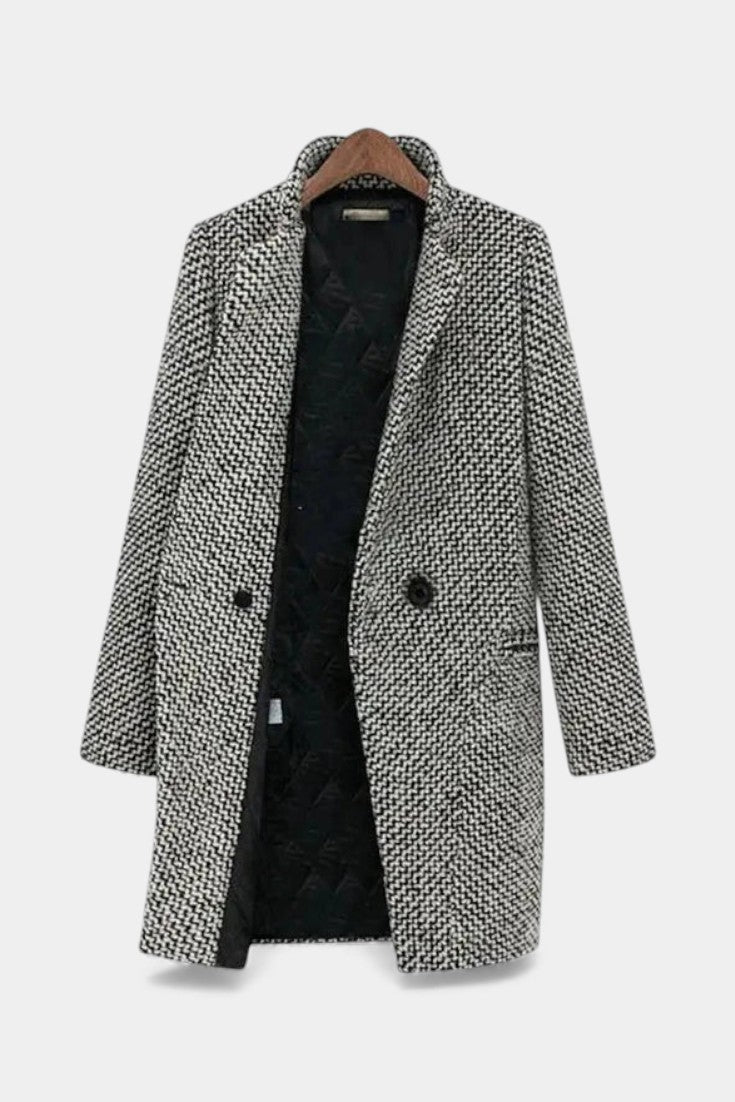 Snezhana Chic Houndstooth Long Coat