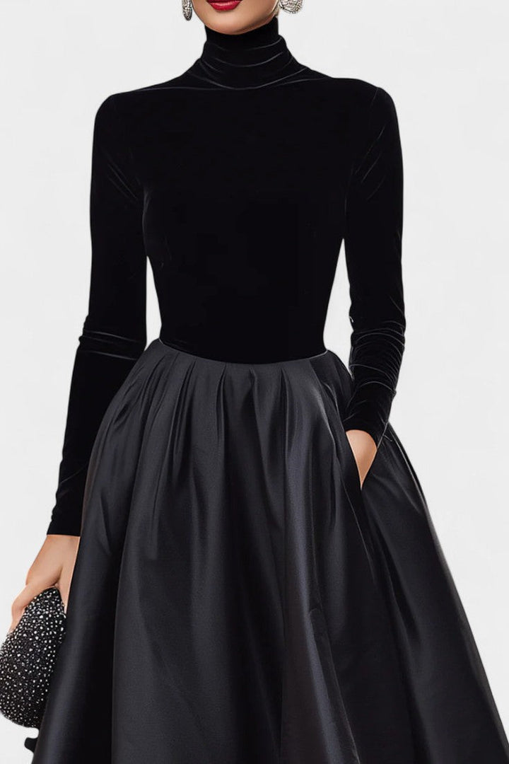Mahaut Velvet and Satin Two-Tone Midi Dress