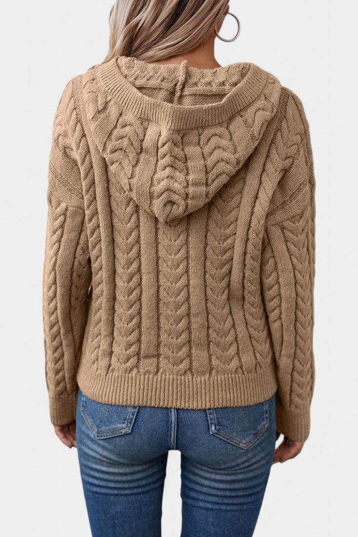 Relaxed Fit Hannelore Soft Knit Hooded Pullover