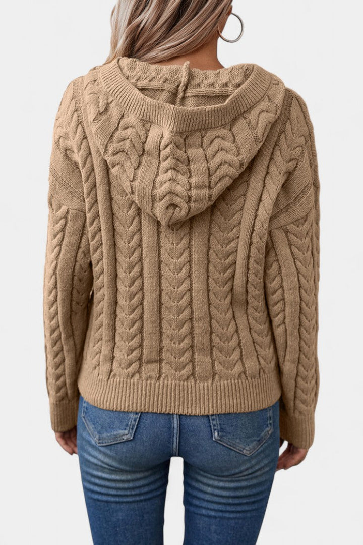 Relaxed Fit Hannelore Soft Knit Hooded Pullover