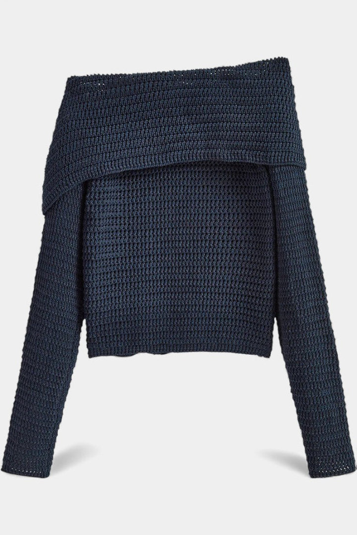 Manon Asymmetrical Knit Top Featuring Sculptural Accents