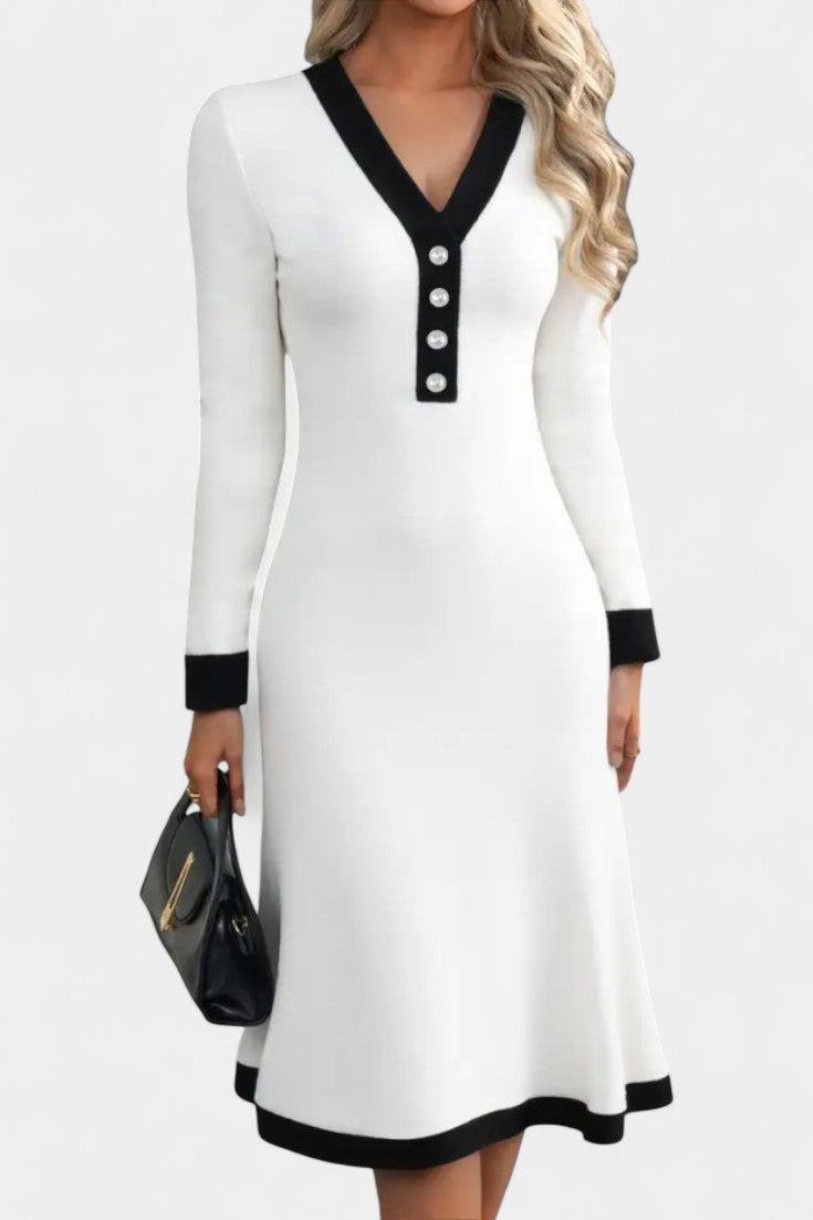 Cédria V-Neck Long Sleeve Maxi Dress