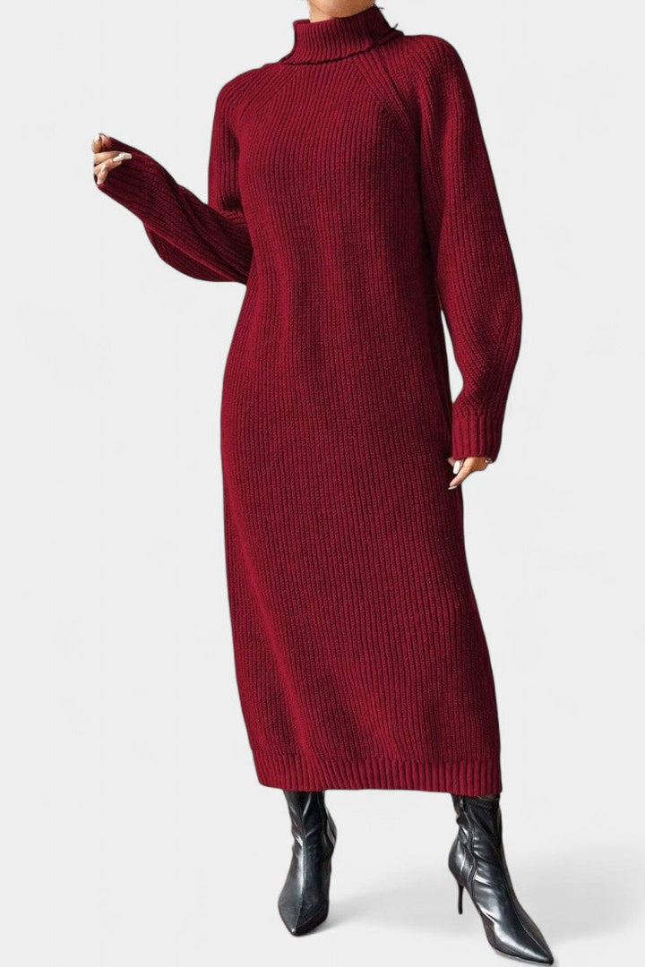 Liliriane Turtleneck Knitted Midi Dress