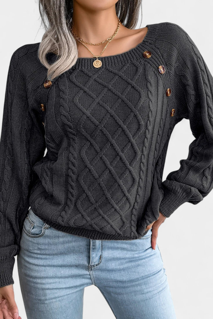Fien Sweater Featuring Stylish Decorative Buttons