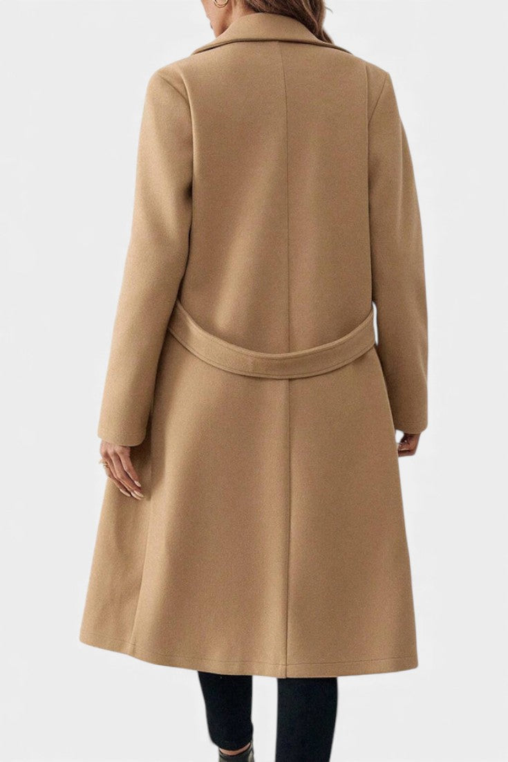 Hédia Classic Long Reversible Double-Breasted Overcoat