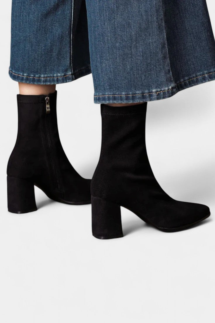 Célie Pointed Toe Ankle Boots with Block Heel