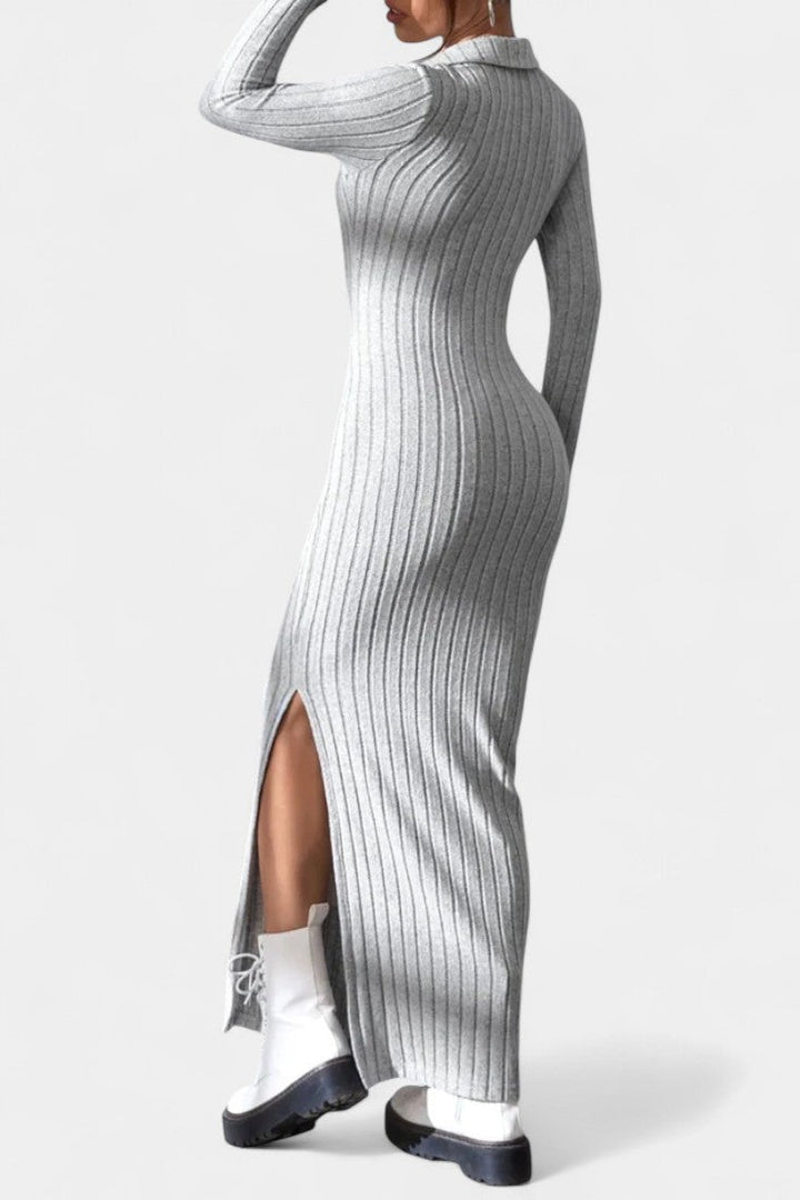 Elidia V-Neck Maxi Dress with a Tailored Fit