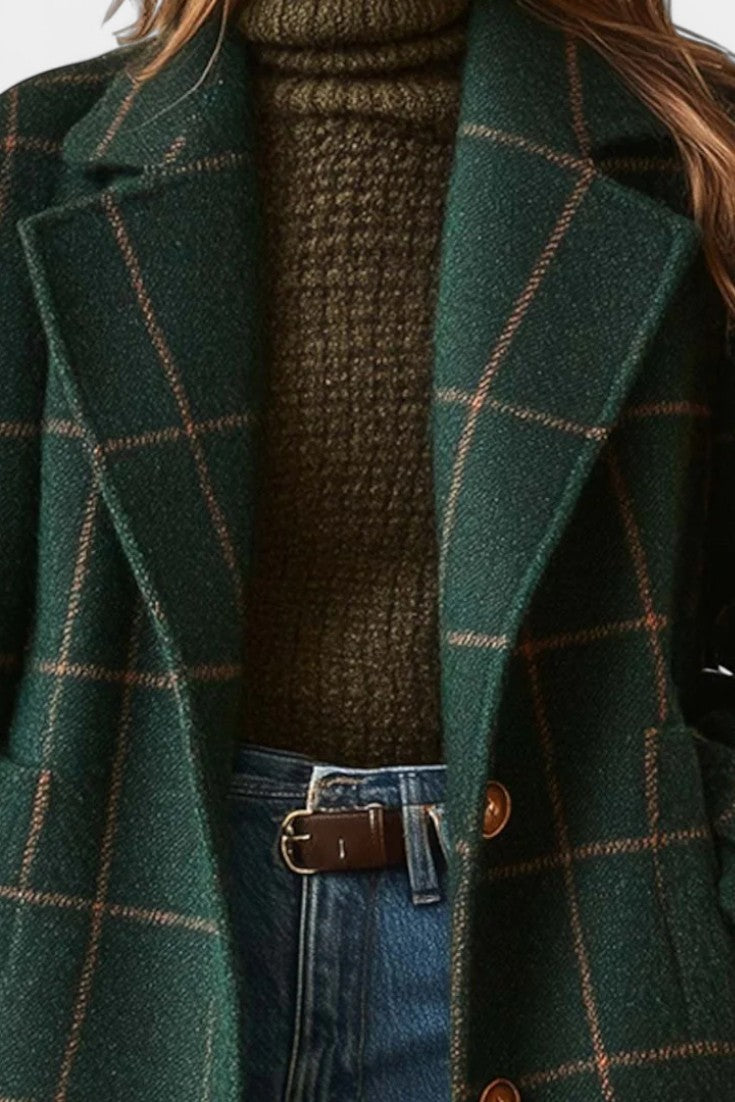 Saphira Tailored Fit Classic Checked Coat