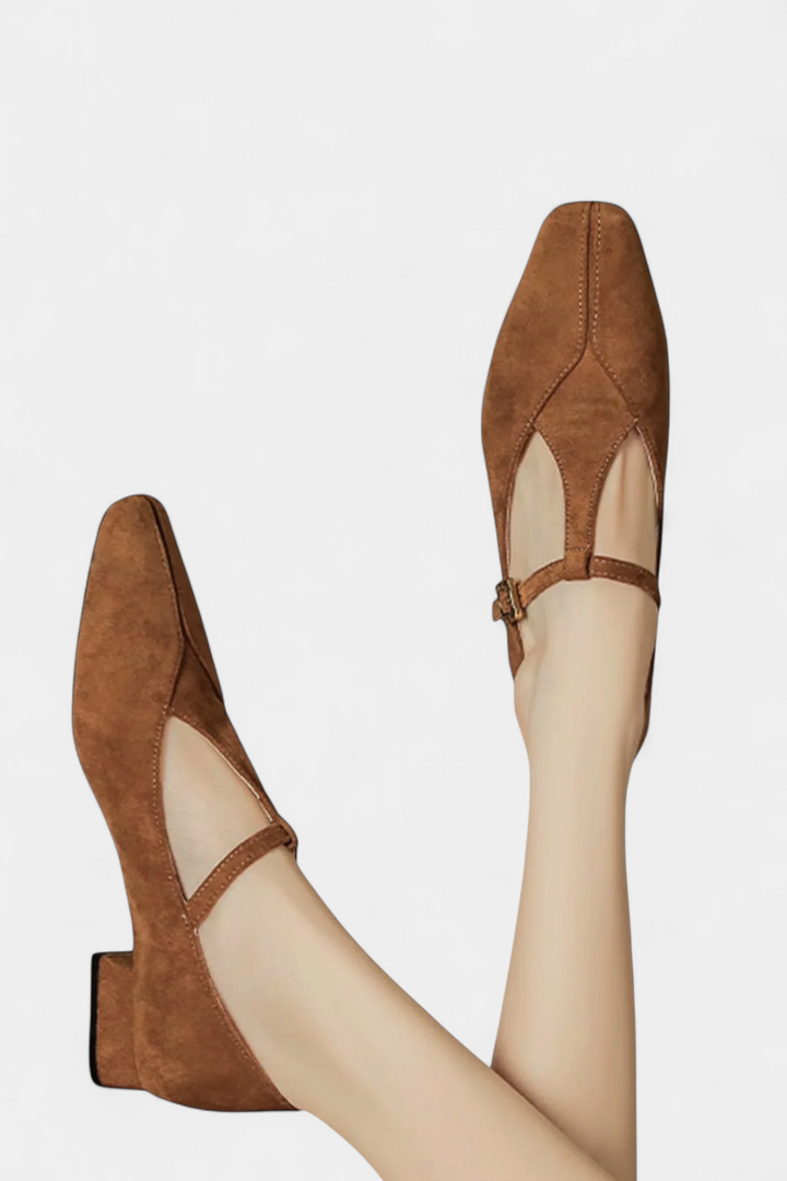 Elly Timeless Low Heels with Adjustable Buckle Strap