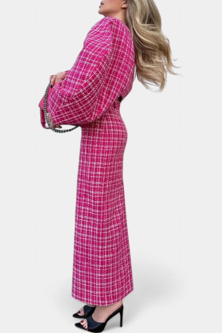 Frankie Blazer and Plaid Tweed Skirt Set