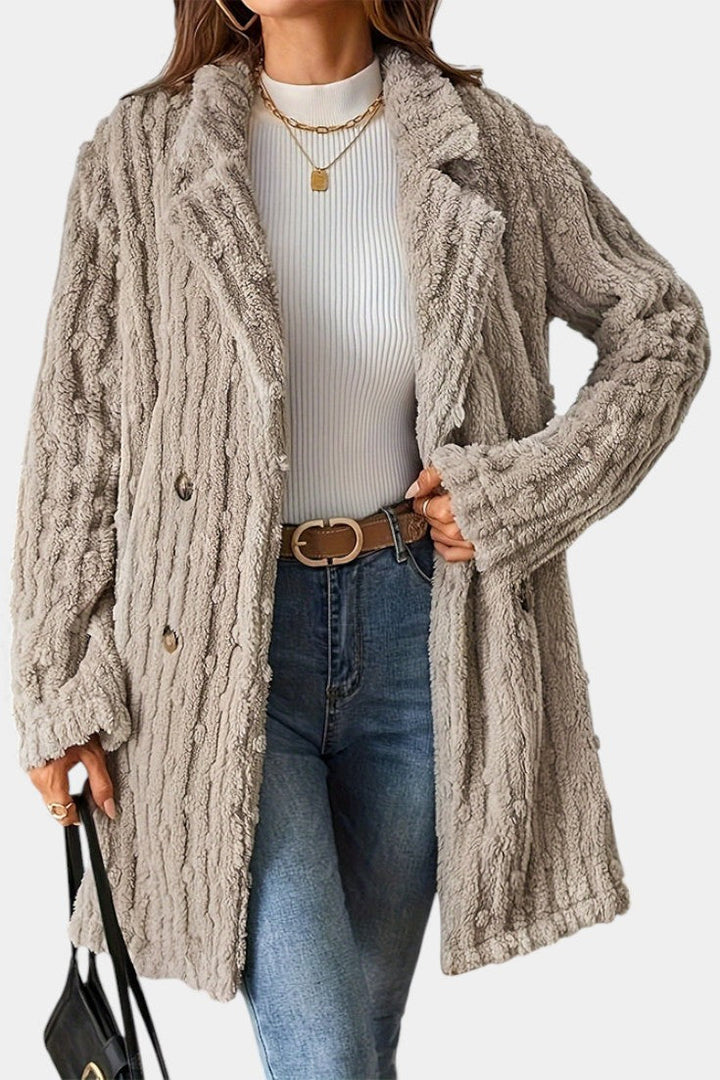 Ceres Casual Mid-Thigh Double-Breasted Jacket