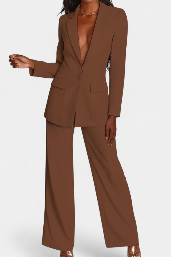 Marnie Blazer and High-Waisted Pants Ensemble
