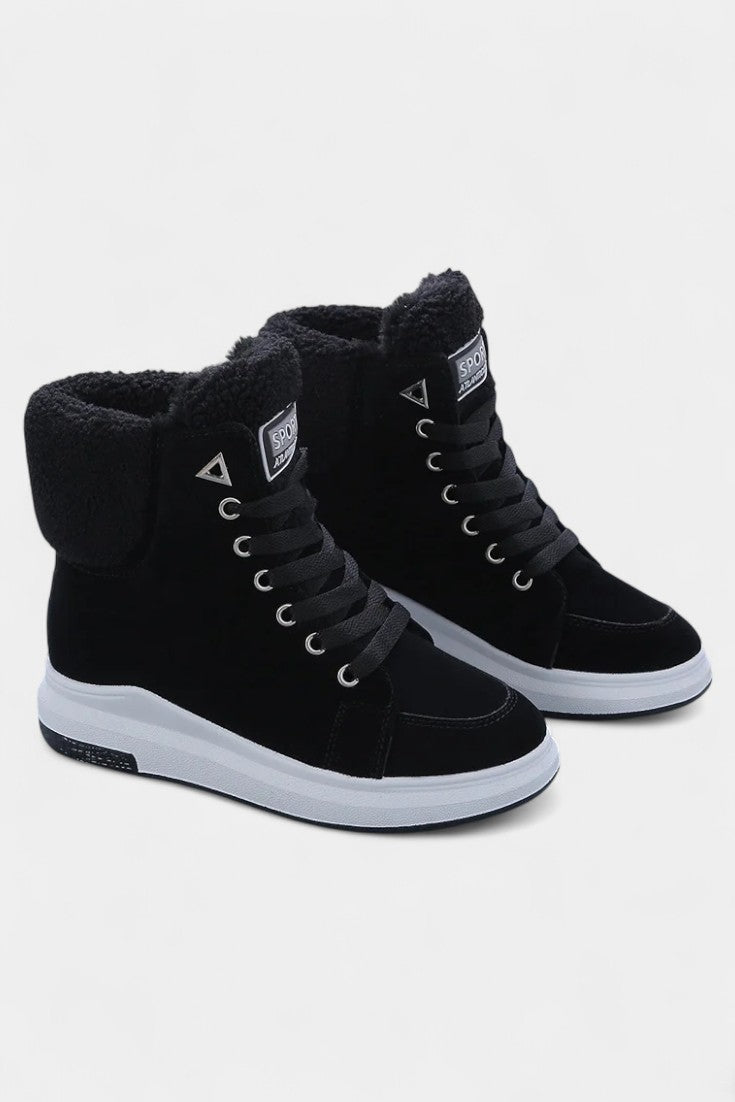 Carya Fleece-Lined High Top Lace-Up Sneakers