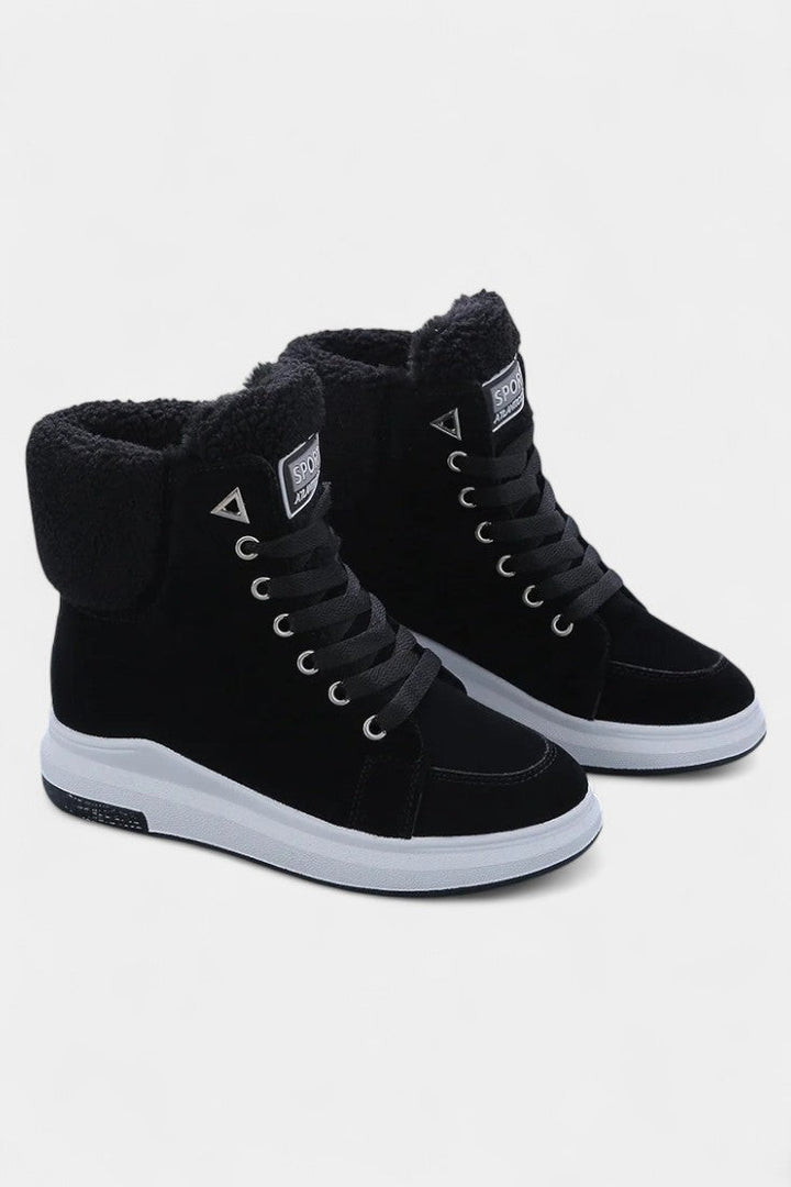 Carya Fleece-Lined High Top Lace-Up Sneakers