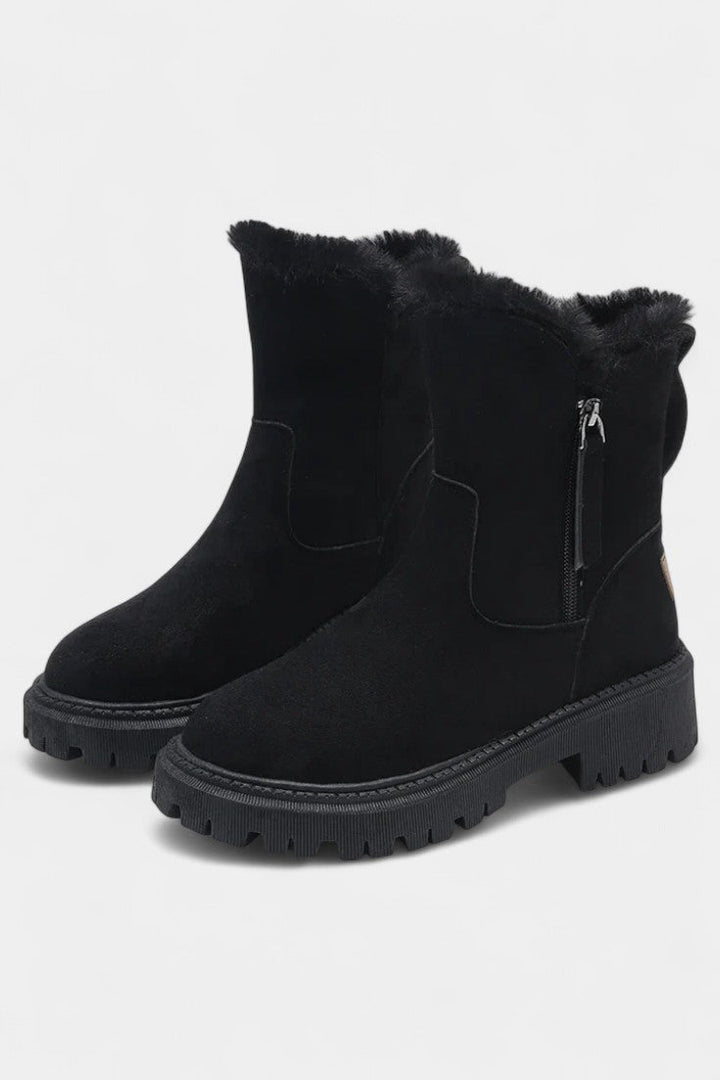 Avril Fur-Trimmed High-Top Platform Snow Boots
