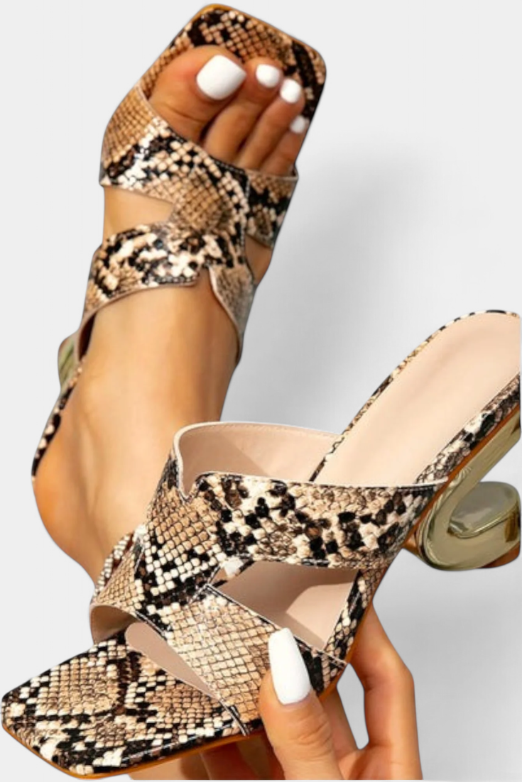 Megan Talons Chic Snake Print Stiletto Heels