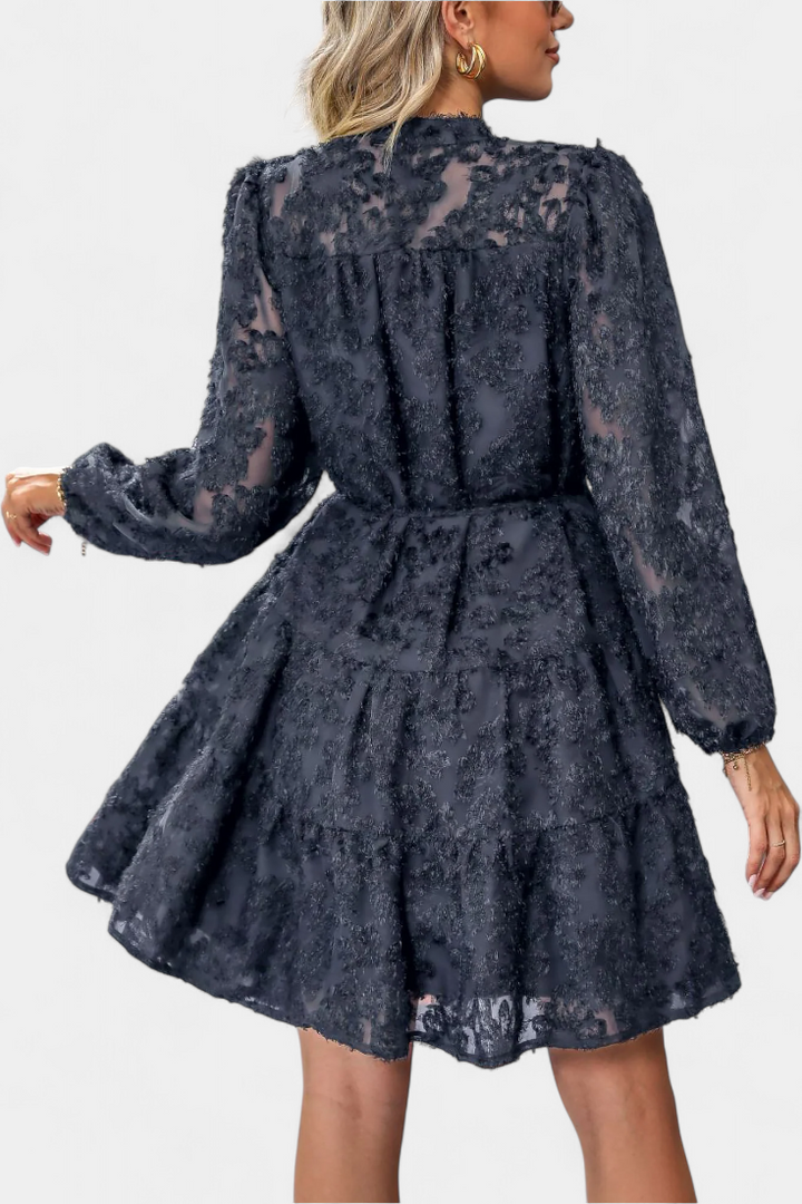 Soreia Textured Long Sleeve Robe with Contemporary Button Closure