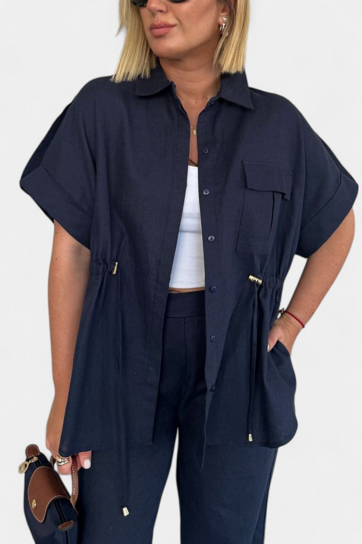 Lani Relaxed Fit Two-Piece Linen and Cotton Set