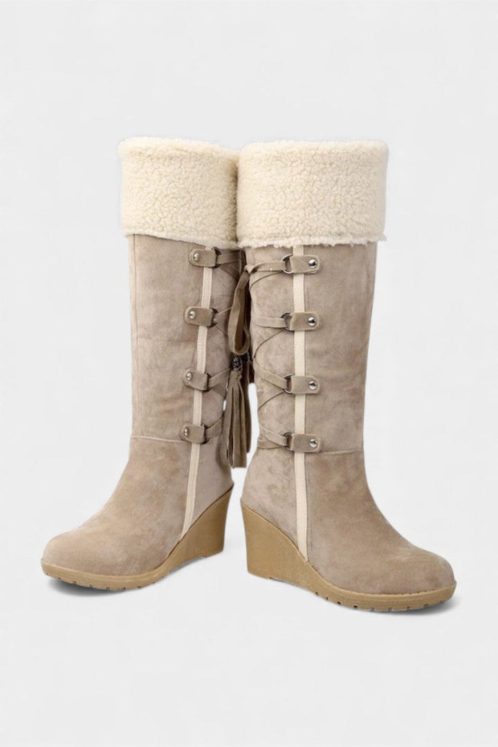 Palmyre Wedge-Heeled Winter Boots with Cozy Fur Lining