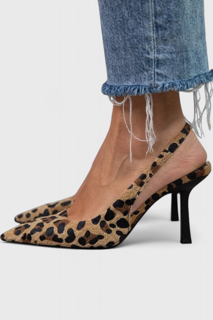 Sarahi Animal Print Metallic Claw Heels