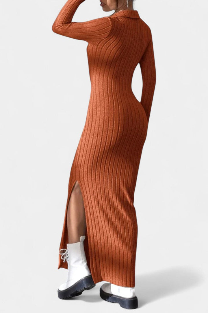 Elidia V-Neck Maxi Dress with a Tailored Fit