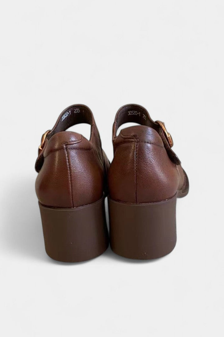 Agnes Mary Janes with Classic Round Toe and Square Heel Design