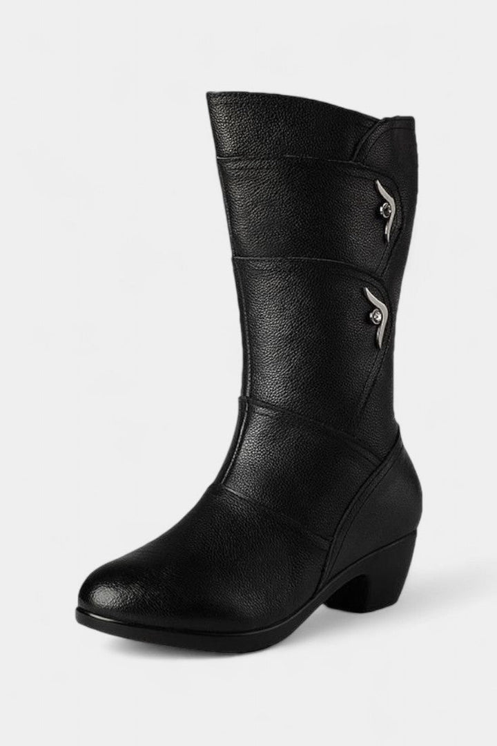 Hadley Ankle Boots Featuring Side Zipper and Cushioned Sole