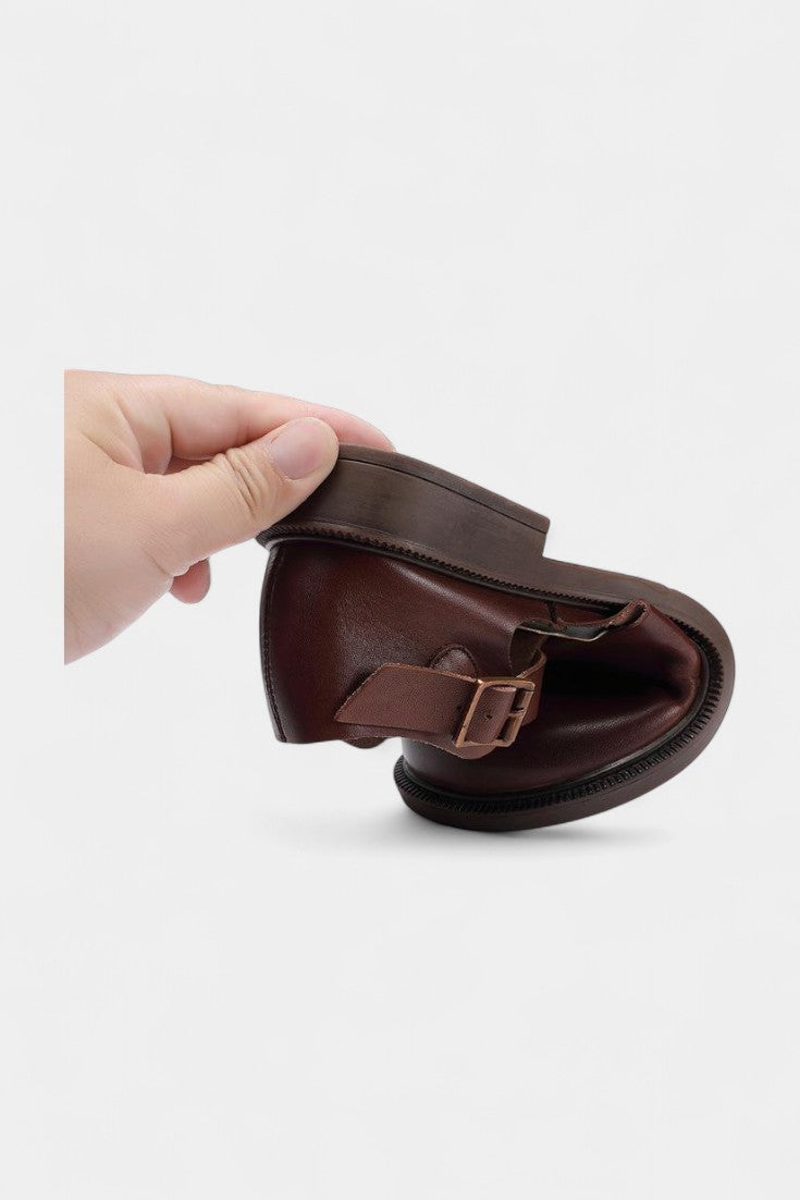 Colette Soft Leather Mary Janes with Open Sides and Adjustable Strap