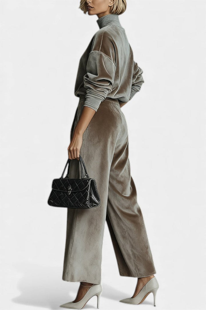 Amarante Cozy Velvet Turtleneck Lounge Set