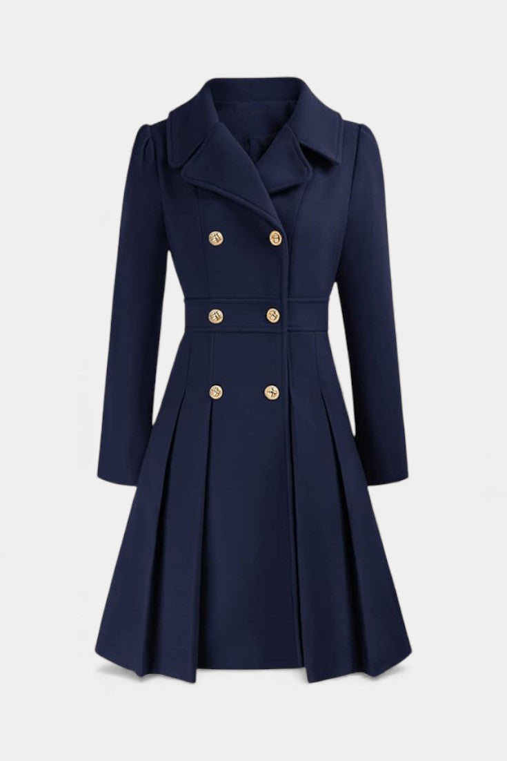 Philia Double-Breasted A-Line Peacoat